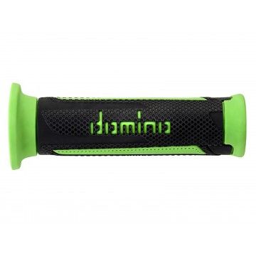 PAIR OF ANTHRACITE/TURISMO GREEN GRIPS DOMINO code A35041C4470C7-0 DOMINO - 1