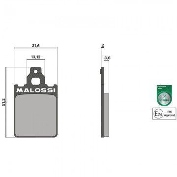 Pastiglie Freno Anteriore Brake Pads Sport Omologate Piaggio Quartz 50 V  MALOSSI - 1