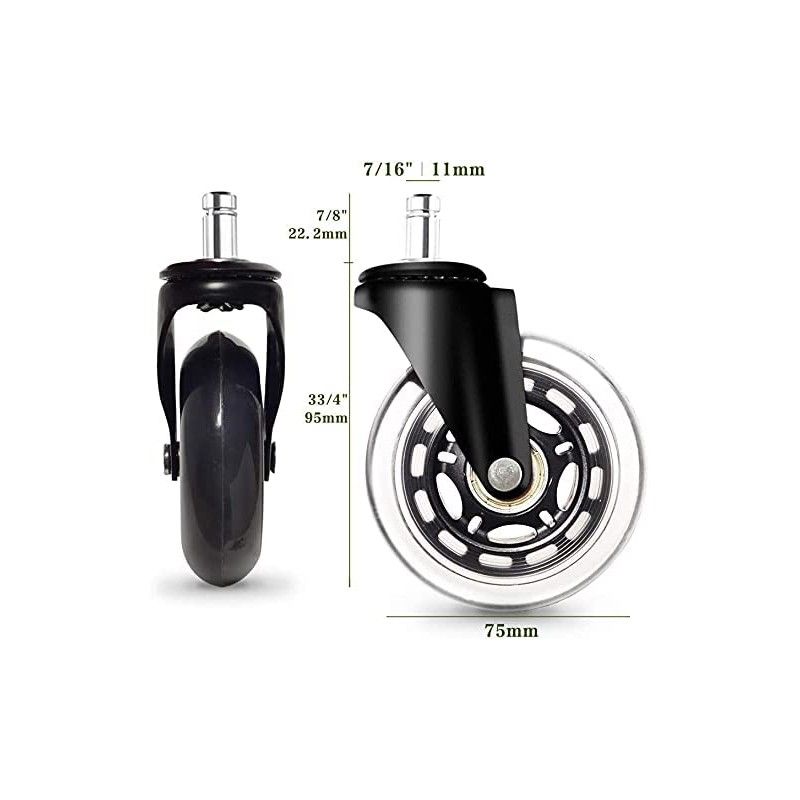Replacement Chair Wheels for Hardwood Floors, Carpet, Tiles, the AVO - 1