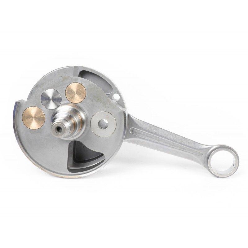 FABBRI RACING rotary valve crankshaft, 53mm stroke, 105mm connecting rod, for Vespa PK50 XL/XL2 conversion to 125cc (Ø20mm cone)