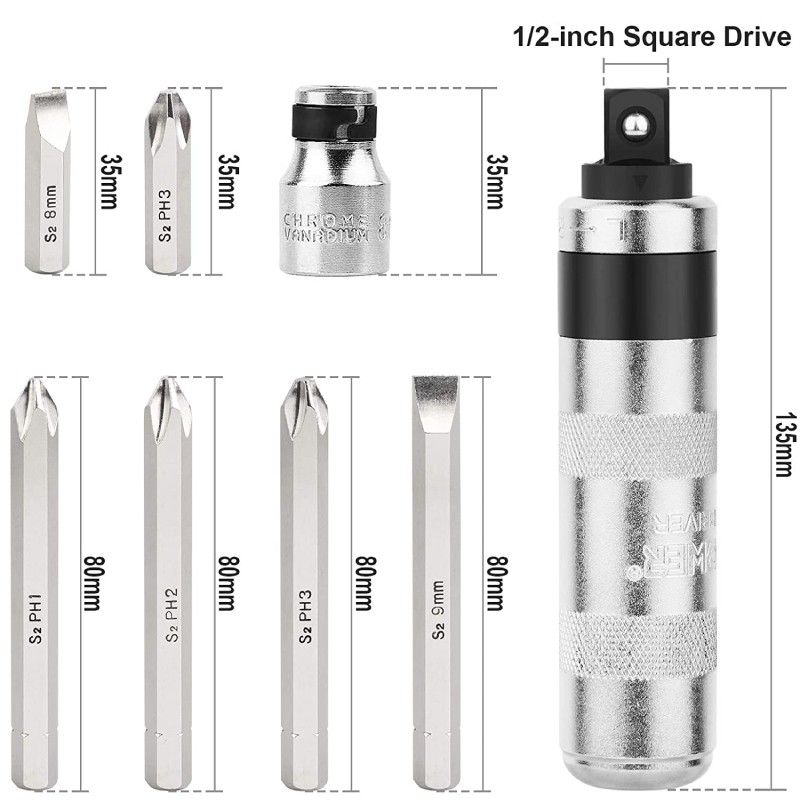 AVO Impact Screwdriver with Interchangeable Tips - 5