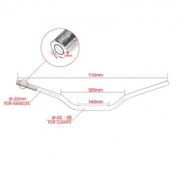 Aluminum Pit Bike Handlebar Red 22 / 22 AVO - 2