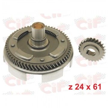 CAMPANA TRASMISSIONE Z 24x61 DENTI ELICOIDALI CON PARASTRAPPO CIF : 5982  CIF - 1