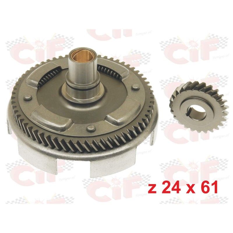 TRANSMISSION BELL Z 24x61 HELICAL TEETH WITH CIF DRIVE COUPLING: 5982 CIF - 1