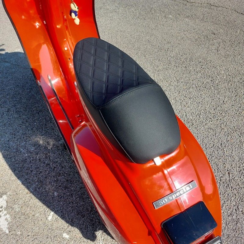 Sella ItalKast Monoposto Per Vespa 50 Special, ET3, Primavera - Marrone, Con Staffa - Foto 8