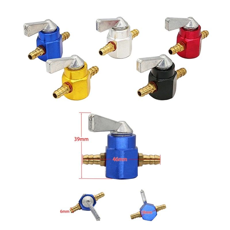 6mm ON/OFF metal inline fuel tap  AVO - 1