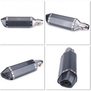 AVO Carbon Fiber Pit Bike Exhaust 36-51mm with DB Killer - 4