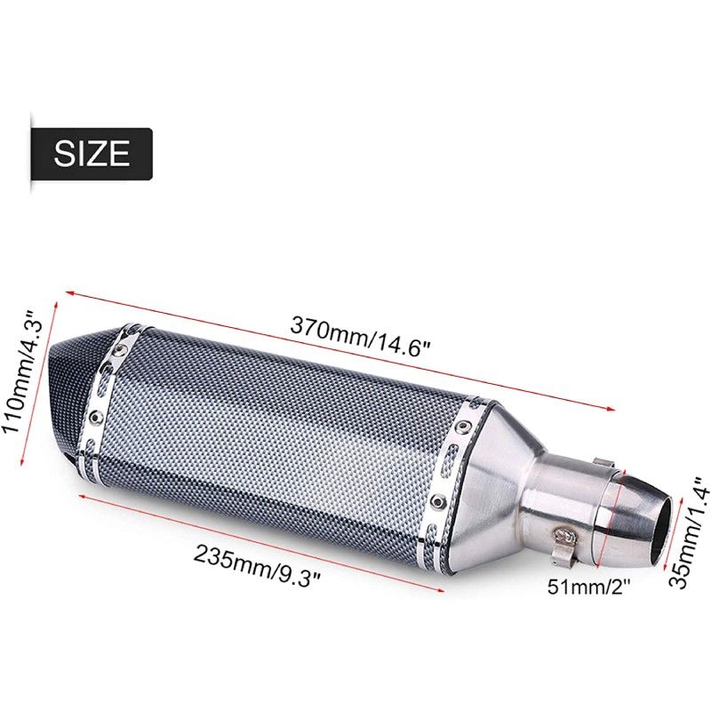 AVO Carbon Fiber Pit Bike Exhaust 36-51mm with DB Killer - 3