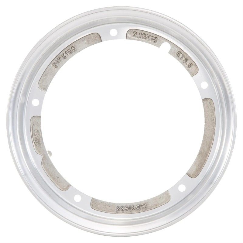 Cerchio SIP Tubeless 2.0 - 2.10 Argento Lucidato Per Vespa Classica 10"  SIP - 3