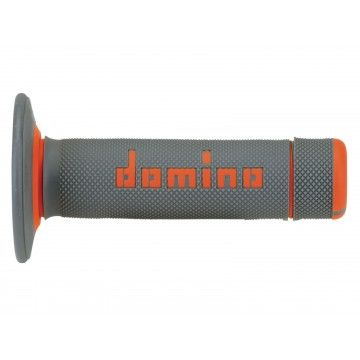 PAIR OF GRIPS GREY/ORANGE OFF-ROAD DOMINO code A02041C4552A7-1 DOMINO - 1
