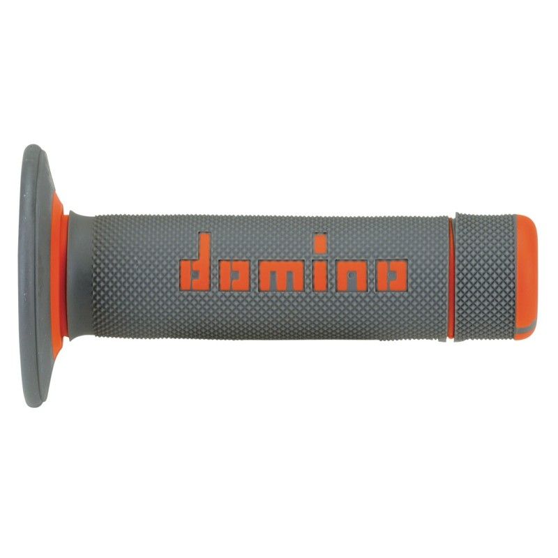 PAIR OF GRIPS GREY/ORANGE OFF-ROAD DOMINO code A02041C4552A7-1  DOMINO - 1