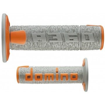 PAIR OF GRIPS GREY/ORANGE OFF-ROAD DOMINO code A36041C5245A7-0 DOMINO - 1