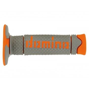 COPPIA MANOPOLE GRIGIO/ARANCIO OFF-ROAD DOMINO cod.A26041C4552A7-0  DOMINO - 1