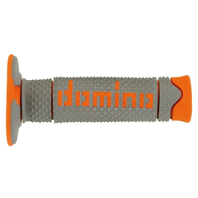 PAIR OF GRIPS GREY/ORANGE OFF-ROAD DOMINO cod.A26041C4552A7-0  DOMINO - 1