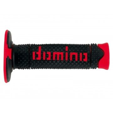 COPPIA MANOPOLE NERO/ROSSO OFF-ROAD DOMINO cod. A26041C4240A7-0  DOMINO - 1