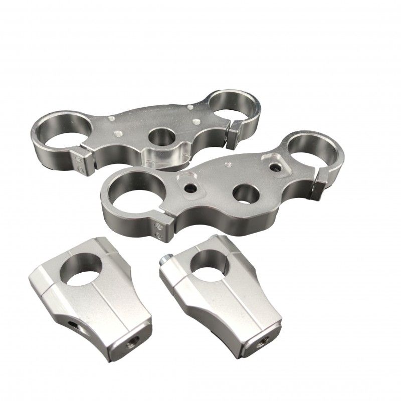 Complete Pitbike Plates Silver with Stem and Bearings  AVO - 1