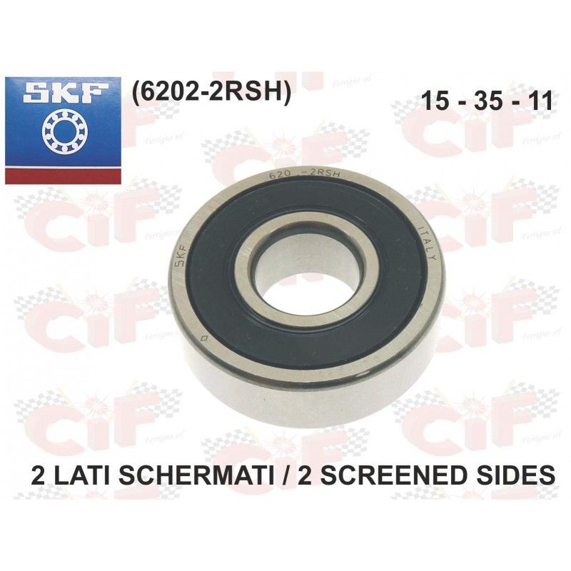 SKF Ball Bearing 15x35x11 (6202-2RSH) Front Wheel Axle CIF : 16209  CIF - 1