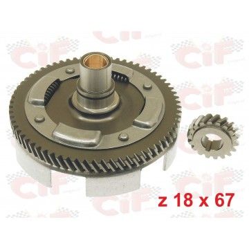 CAMPANA TRASMISSIONE Z 18x67 DENTI ELICOIDALI CON PARASTRAPPO CIF : 5990  AVO - 1