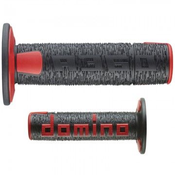 COPPIA MANOPOLE NERO/ROSSO OFF-ROAD DOMINO cod. A36041C4042A7-0  DOMINO - 1