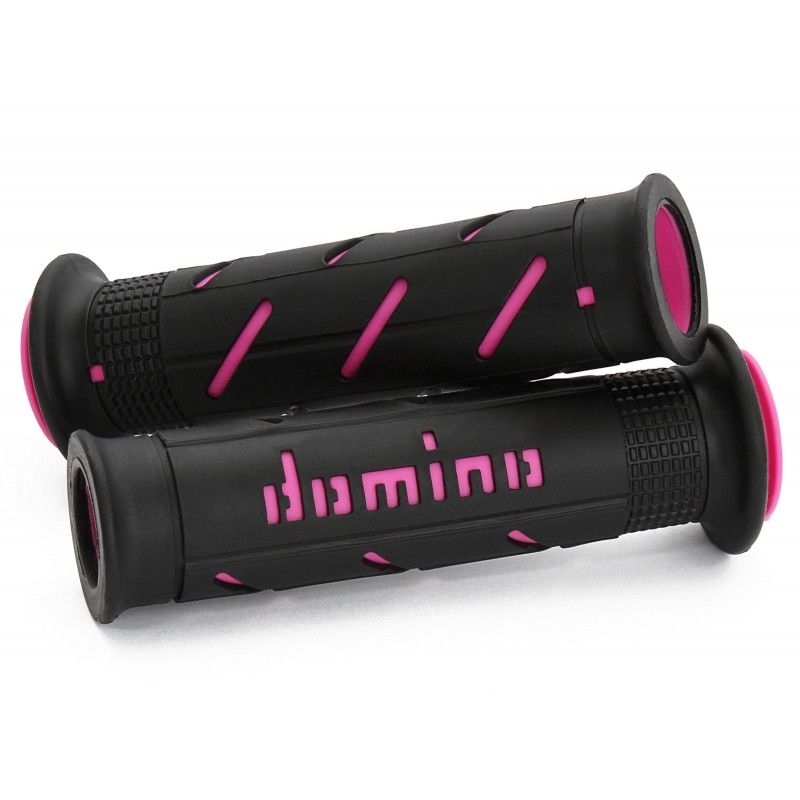PAIR OF BLACK/FUCHSIA ROAD-RACING DOMINO GRIPS cod. A25041C4340B7-0  DOMINO - 1