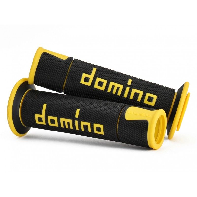 PAIR OF BLACK/YELLOW ROAD-RACING DOMINO GRIPS cod. A45041C4740B7-0  DOMINO - 1