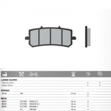 Brake pad Brake Caliper J.Juan Ohvale GP-2 Rieju - Ceramic  J.JUAN BRAKE SYSTEMS - 1