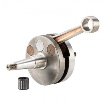 Albero motore MAZZUCCHELLI AMT 166VT per Vespa PE 200  Volani tondi - Corsa 57 mm - Cuscinetto 25 - Biella int. 110  NUOVA MAZZU