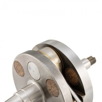 Albero motore MAZZUCCHELLI AMT 166VT per Vespa PE 200  Volani tondi - Corsa 57 mm - Cuscinetto 25 - Biella int. 110  NUOVA MAZZU