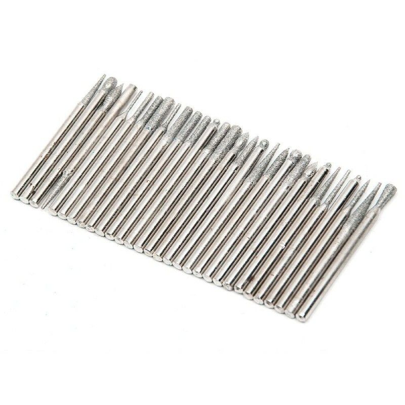 FRESE DIAMANTATE GAMBO 3,00 mm PUNTE LAVORAZIONI DREMEL MINI TRAPANO FRESINO - 30 pz  AVO - 4
