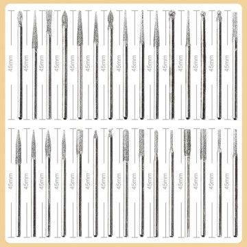 FRESE DIAMANTATE GAMBO 3,00 mm PUNTE LAVORAZIONI DREMEL MINI TRAPANO FRESINO - 30 pz  AVO - 2