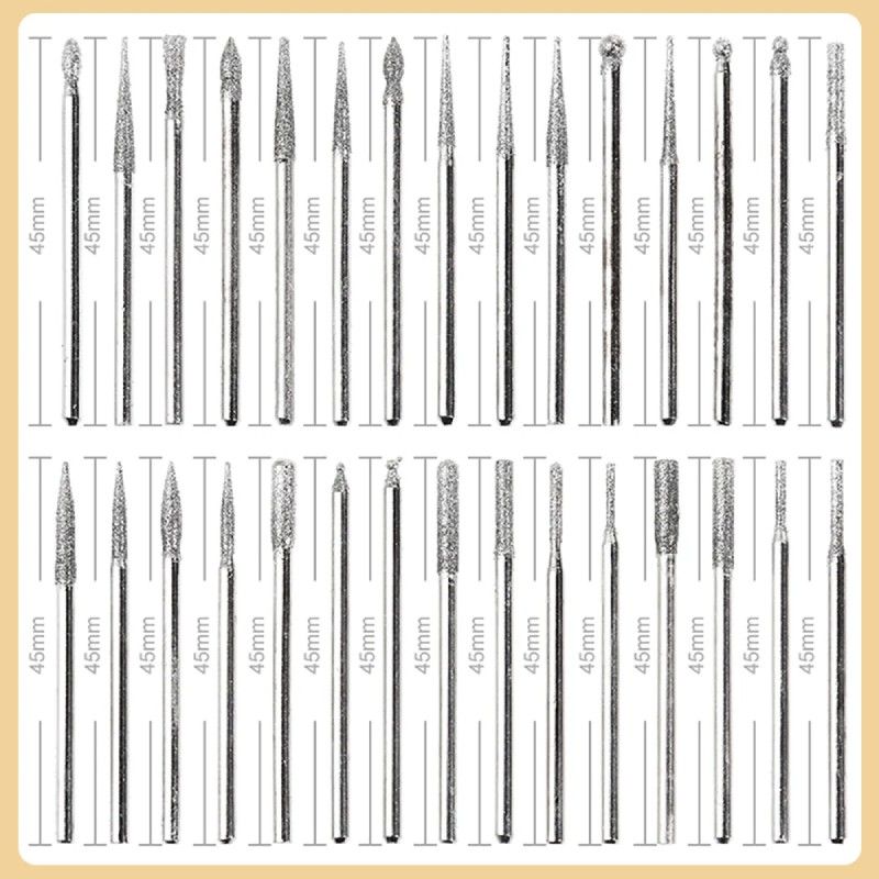 DIAMOND CUTTERS SHANK 3.00 mm DREMEL MINI DRILL BITS - 30 pcs  AVO - 1