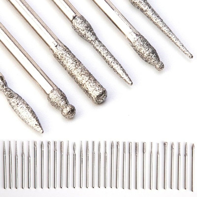 FRESE DIAMANTATE GAMBO 3,00 mm PUNTE LAVORAZIONI DREMEL MINI TRAPANO FRESINO - 30 pz  AVO - 6