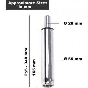 Idealsedie: Pistone A Gas Di Ricambio Per Sedia Ufficio - Nero, Altezza 385 Mm