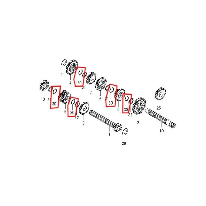 YX / GPX Engine Gearbox Circlip 19 x 15.5 x 1.15  AVO - 2