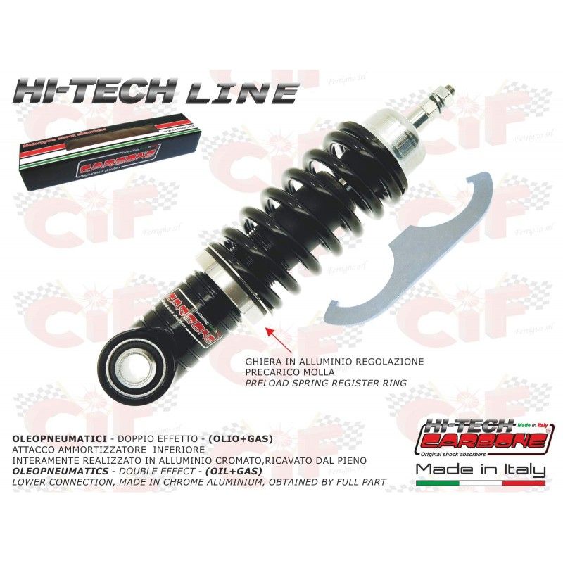 CARBONE "HI TECH" ADJUSTABLE FRONT SHOCK ABSORBER - BLACK - VESPA 5  CARBONE - 1