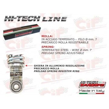 AMMORTIZZATORE ANTERIORE CARBONE "HI TECH" REGISTRABILE -CROMATO/ROSSO -  CARBONE - 2