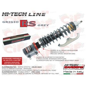 AMMORTIZZATORE ANTERIORE CARBONE "HI TECH" REGISTRABILE - GRIGIO "RS" -  CARBONE - 1
