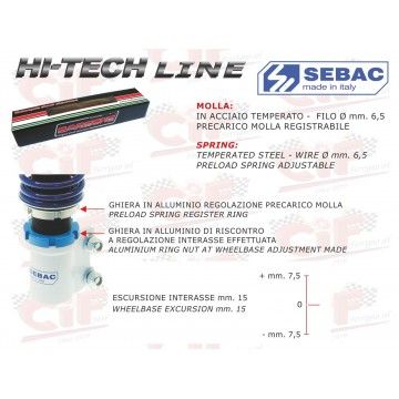 AMMORTIZZATORE ANTERIORE "SEBAC" "HI TECH" REGISTRABILE - BIANCO/BLU - V  CARBONE - 2