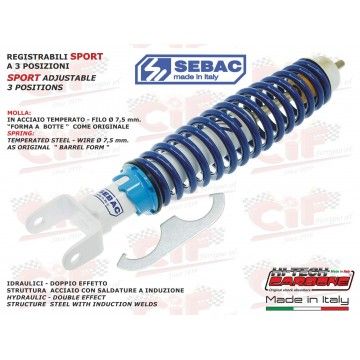 "SEBAC" ADJUSTABLE REAR SHOCK ABSORBER VESPA PX 125-150 CIF : 63  CARBONE - 1