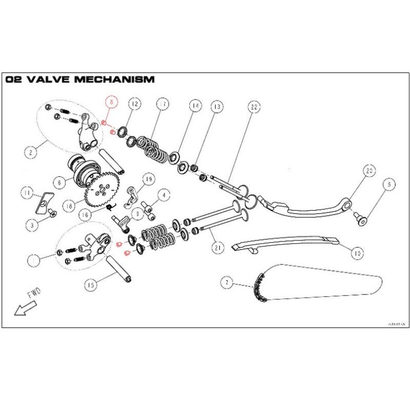 Valve Cotters for DAYTONA 190 Engine - 86402  DAYTONA - 1