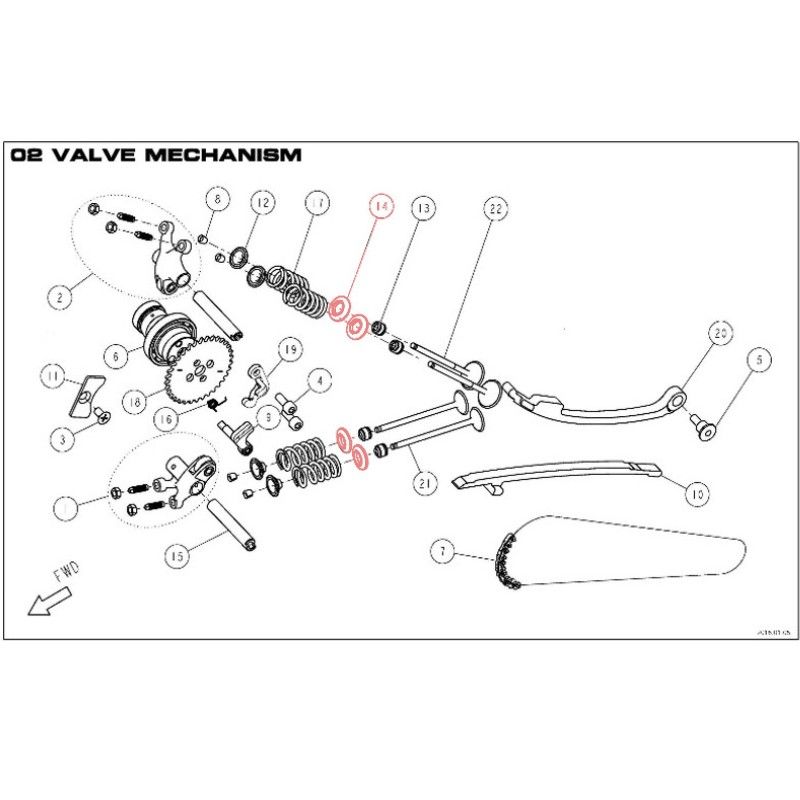 Original Valve Spring Seat DAYTONA 190 - 86401  DAYTONA - 1