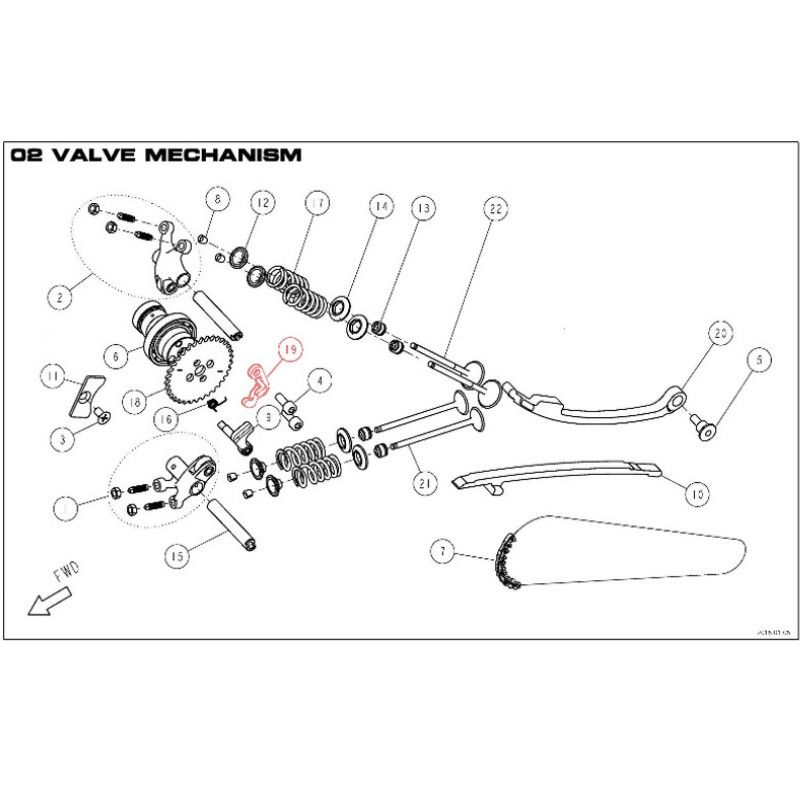 Decompressor Stop Plate DAYTONA 190cc Vers. 2 - 87620  DAYTONA - 1