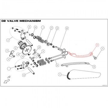 Pattino Tensionatore catena Superiore DAYTONA 190 - 86394  DAYTONA - 1
