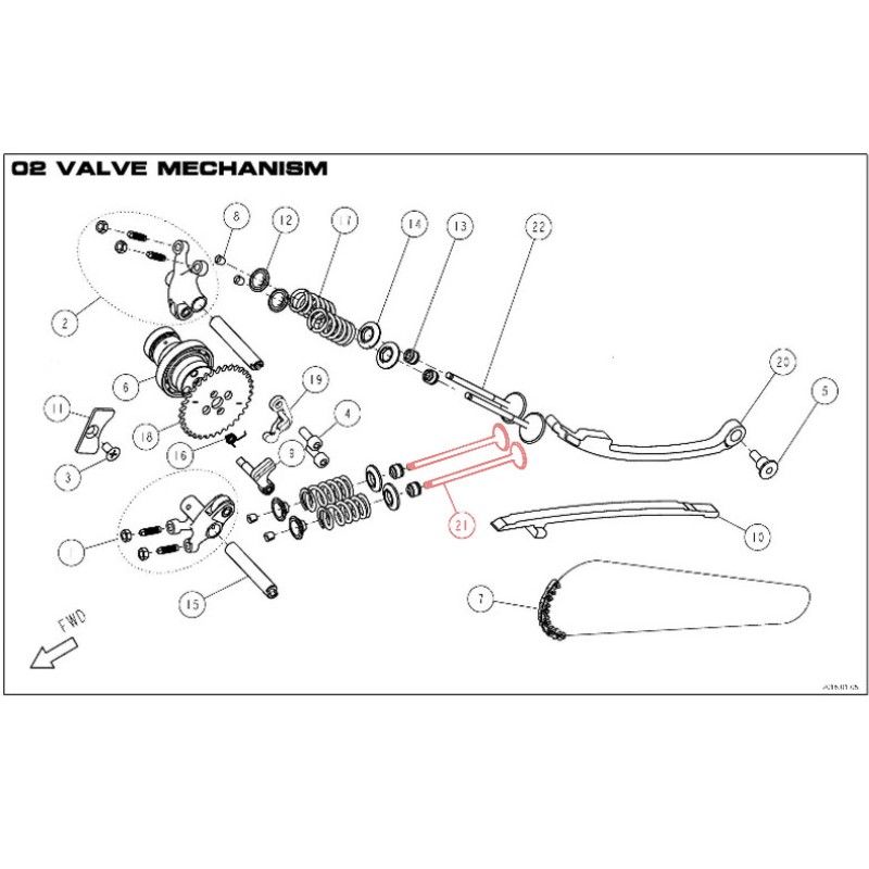 Exhaust Valve DAYTONA 190 t21 - 86623  DAYTONA - 1