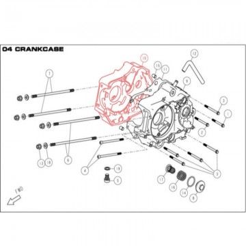 Carter motore DAYTONA 190 Lato Destro 4 Marce, avviamento a Pedale - 86884  DAYTONA - 1