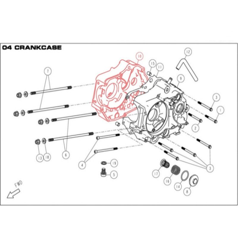 DAYTONA 190 Right Side 4-Speed Kickstart Crankcase - 86884