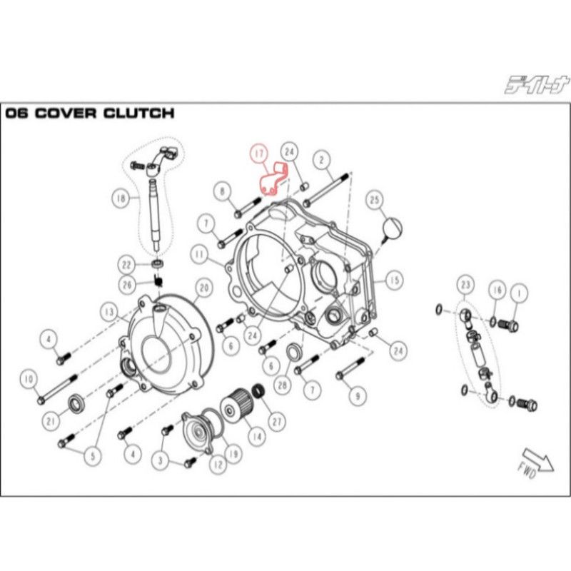 Clutch Cable Stopper for DAYTONA 190 Engine - 86412  DAYTONA - 1