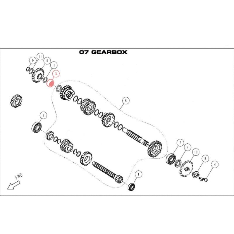 Roller bearing NK152712 15 x 27 x 12 Secondary RH side DAYTONA 190  DAYTONA - 1