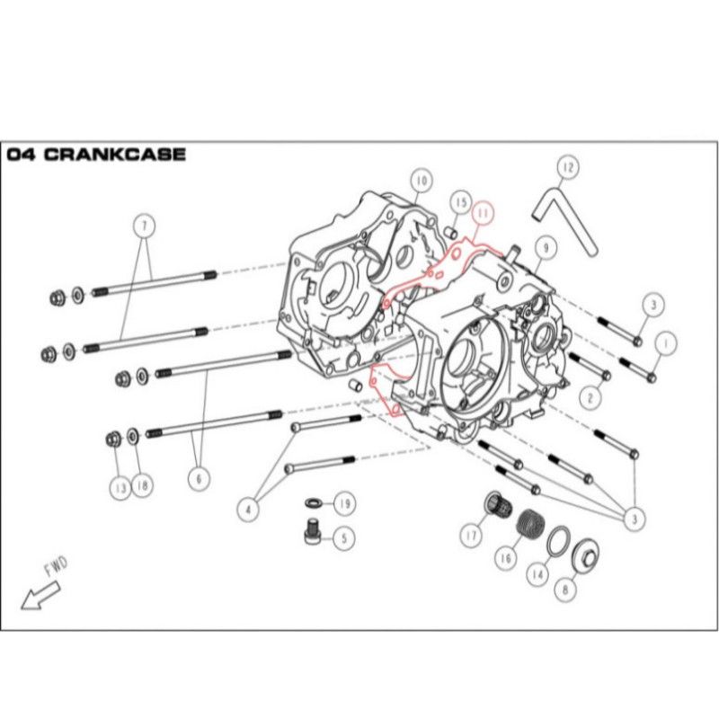 DAYTONA 190 Central Crankcase Gasket - 86438  DAYTONA - 1