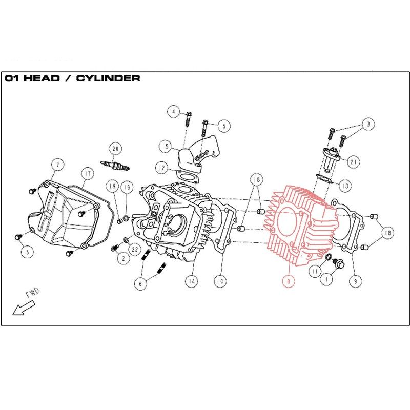 Pibtike Original Cylinder 62 mm For DAYTONA 190 - 86366  DAYTONA - 1